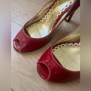 Red sling back shoes